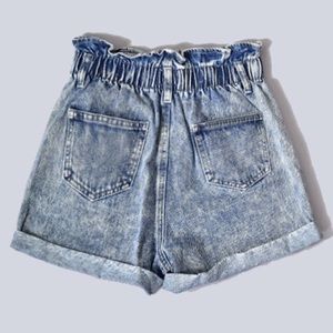 acid wash paperbag shorts